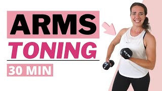 30 Minute Flabby Arm Workout – How To Get Rid Of Flabby Arms – Effective Toning Exercises [upl. by Aidyn748]