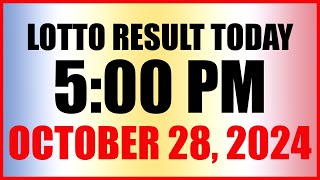 Lotto Result Today 5pm October 28 2024 Swertres Ez2 Pcso [upl. by Norty]