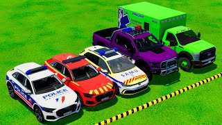 DELIVERY AUDI VOLKSWAGEN FORD AMBULANCE INTO COLORS GARAGES  Farming Simulator 22 [upl. by Enilesoj]