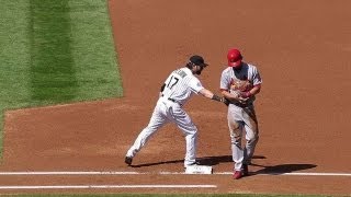 Helton pulls off hiddenball trick on pickoff [upl. by Gloria261]