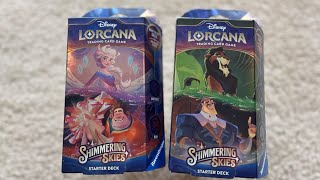 Shimmering Skies Starter Decks unboxing Disney Lorcana [upl. by Anchie]