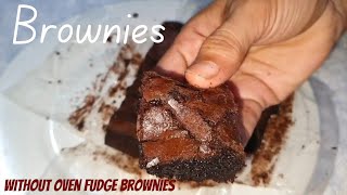 Without Oven Flikky Crust Fudge Brownies  Ready In 20 Minutes Recipe [upl. by Chubb]