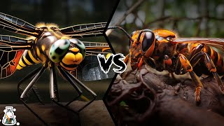 Dragonfly vs Wasp  Who Is The King Of The Insects [upl. by Gnehc431]