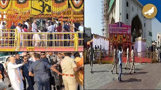 Amit shah visits Charminar to offer puja at Bhagyalaxmi temple [upl. by Llen]