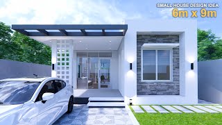 House design idea  Small House 6m x 9m 54sqm  2Bedroom [upl. by Doggett979]