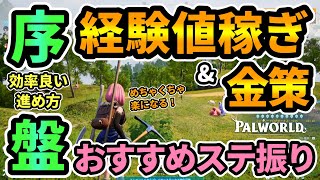 【パルワールド】序盤最高効率レベル上げ＆金策💰おすすめステ振りも紹介！効率良く進めるために経験値稼ぎは必須級！ Palworld Pocketpair 攻略 [upl. by Dituri920]