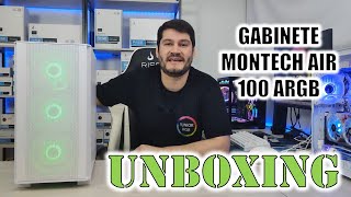 Gabinete Gamer Montech AIR 100 ARGB Mini Tower White mATX 4 Fans Vidro Temperado [upl. by Dyal]