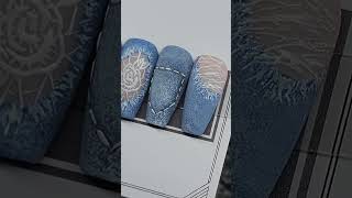 Denim Nails  Custom Order pressonnails nailart handpaintednailart [upl. by Shayla613]