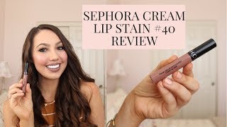 Sephora Collection Cream Lip Stain 40 Pink Tea Review  Swatch liquid lipstick [upl. by Ingalls]