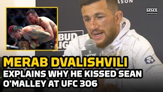 Merab Dvalishvili Explains Why He Kissed Sean O’Malley at UFC 306  MMA Fighting [upl. by Heigho]