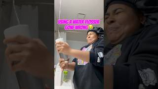 Using A Water Flosser Gone WRONG trending funny beautyproducts health temu [upl. by Tocs]