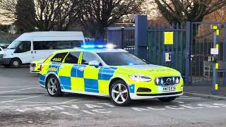 Police Volvo V90 Responding to an Emergency Call from Almondsbury Police Station near Bristol [upl. by Ylrevaw223]