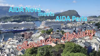 AIDA Nova meets AIDA Perla in Ålesund 0025 Norwegen 🇳🇴 [upl. by Cowie355]