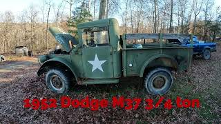 Cold start 1952 Dodge M37 and operation [upl. by Hermie]