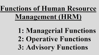 Functions of HRM [upl. by Ayad807]