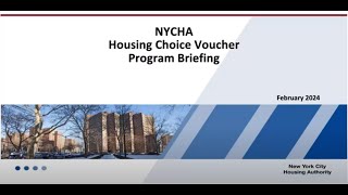 NYCHA Housing Choice Voucher Program Briefing 2024 [upl. by Eisset9]