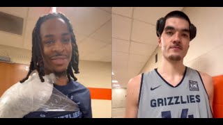 Ja Morant and Zach Edey Speak After Day 1 of Training Camp [upl. by Etessil769]