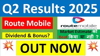 ROUTE MOBILE Q2 results 2025  ROUTE MOBILE results today  ROUTE MOBILE Share News  ROUTE MOBILE [upl. by Lamrej]