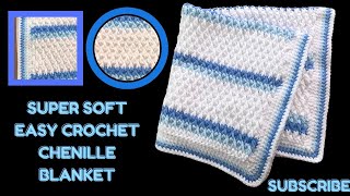 🧶Easy Crochet Chenille Blanket crochet  Crochet Rocks🤘 [upl. by Euphemiah]