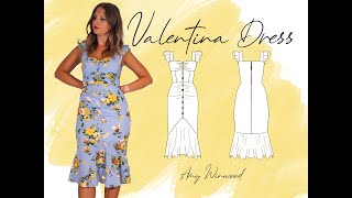 Valentina Dress PDF Sewing pattern tutorial [upl. by Bolger532]