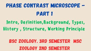 Phase Contrast Microscope Part 1  Explanation in Hindi Bsc 3rd Sem Msc 2nd Sem Csirnet [upl. by Sidell]