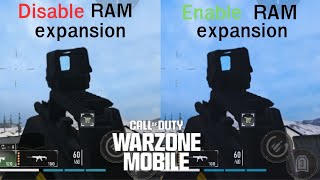 WARZONE MOBILE Disable RAM expansion VS Enable RAM expansion Which one gets more FPS [upl. by Howie435]