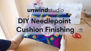 DIY Needlepoint Cushion Finishing  Unwind Studio [upl. by Sturges]