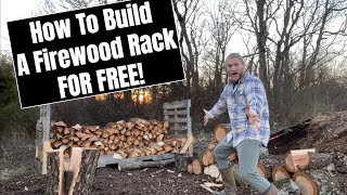 How To Build A Firewood Rack For Free Using Pallets  DIY [upl. by Nadaha]