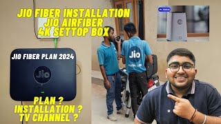 Jio fiber installation  4k settop box  latest plan 2024  price  airfiber  speed  tv channels [upl. by Tratner]