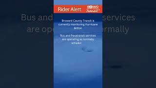 Broward County Transit is currently monitoring Hurricane Milton [upl. by Clari]