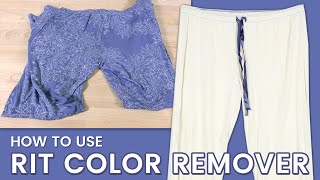 Remove Color WITHOUT Bleach  How to Use Rit Color Remover  DYE FABRIC WHITE [upl. by Yhtomiht]