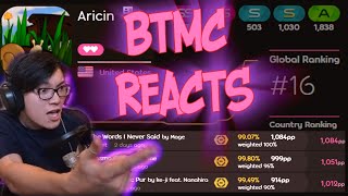 BTMC reaction to Aricins 1k pp [upl. by Nepsa]