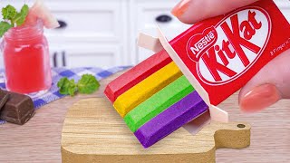 Sweet Chocolate 🍫🌈 Satisfying Miniature RAINBOW KITKAT Recipe  1000 Miniature Ideas By Mini Cakes [upl. by Nosmoht]