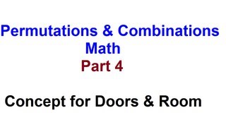 Fundamental Principle of Counting Number  Concept for Doors and Rooms Question  Part 4 [upl. by Airekat837]