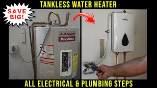 How To Replace A Water Heater With A Tankless Water HeaterSTEP BY STEP [upl. by Caz]