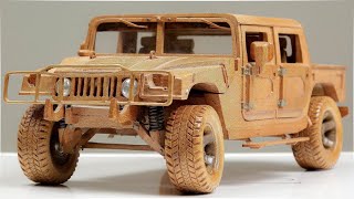 Creating a Hummer H1 Pickup Truck from Wood [upl. by Nnyliram2]