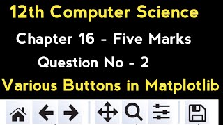 Various Buttons in a matplotlib window  12th Computer Science  Chapter 16 five mark  2nd Question [upl. by Hoj]