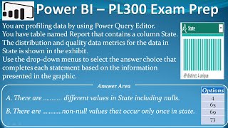 PL 300  Q21  Power BI Column Data Distribution Profile [upl. by Nanek]