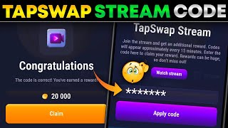 tapswap stream code today  tapswap live stream code  how to claim tapswap stream code [upl. by Nylehtak]