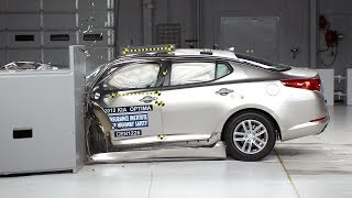 2012 Kia Optima driverside small overlap IIHS crash test [upl. by Gail]