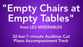 quotEmpty Chairs at Empty Tablesquot from Les Misérables  32bar1min Audition Cut Piano Accompaniment [upl. by Oriaj151]