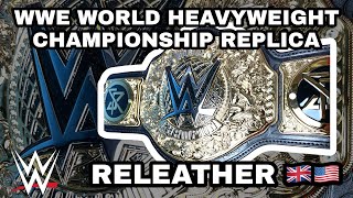 WWE WORLD HEAVYWEIGHT CHAMPIONSHIP REPLICA RELEATHER VELCRO FRONT MOUNTED SIDEPLATES [upl. by Bonacci965]