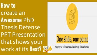 👍How to create an Awesome PhD Thesis Défense PPT Presentation that shows your work at its Best PPT [upl. by Ilyssa]