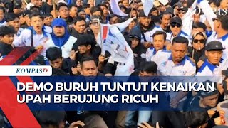 Demo Buruh Tuntut Kenaikan Upah di Majalengka Berujung Saling Dorong dengan Polisi [upl. by Lasorella]