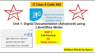 Part 2 Style Actions Practical Class 10 IT Code 402 using LibreOffice Writer 202425IT Class 10 [upl. by Charlet]