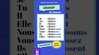 Conjugaison du Verbe Choisir to choose au présent Conjugation of the verb Choisir in present [upl. by Avehstab615]