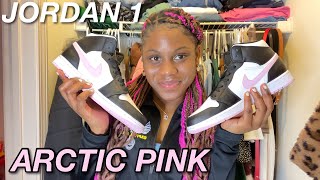 Jordan 1 Mid Arctic Pink Unboxing  REVIEW ft Hifootru [upl. by Metcalf]