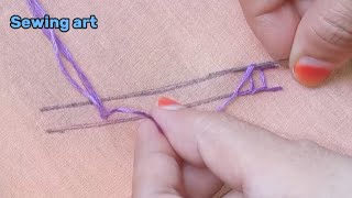 How to do Easy Open Chain Stitch tutorial Step by Step Open Chain Stitch  SewingArt [upl. by Blackstock]