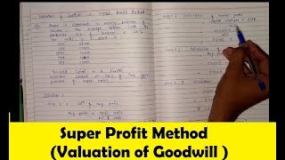 Super Profit Method  Valuation of Goodwill Bcom  SGBAU COMMERCE [upl. by Letnuhs470]