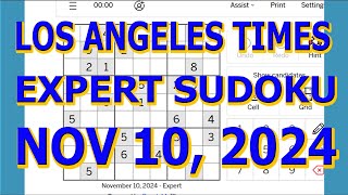 Combination 46 is Decision Sudoku Solution Los Angeles Times November 10 2024 [upl. by Ayle926]